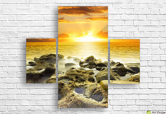 🏝️ Модульная картина «Морской пляж» на холсте