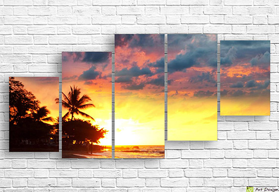 🌴 Tablou modular „Apus tropical”