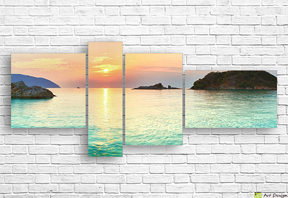 🌅 Tablou modular Moll infinit in aurul apusului