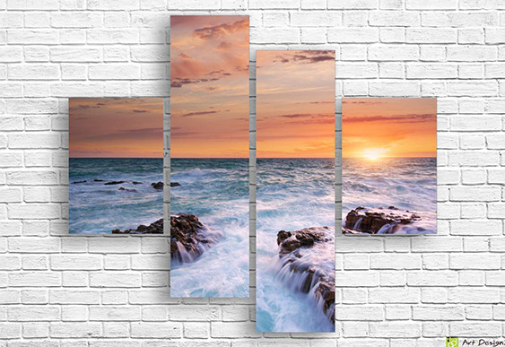 🏝️ Модульная картина «Морской пляж» на холсте