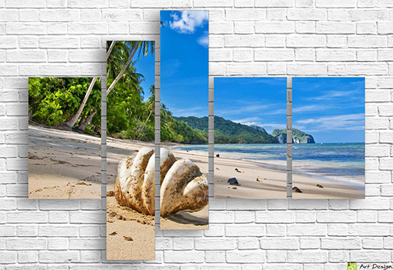 🌊 Tablou modular Creasta de aur a valului marin