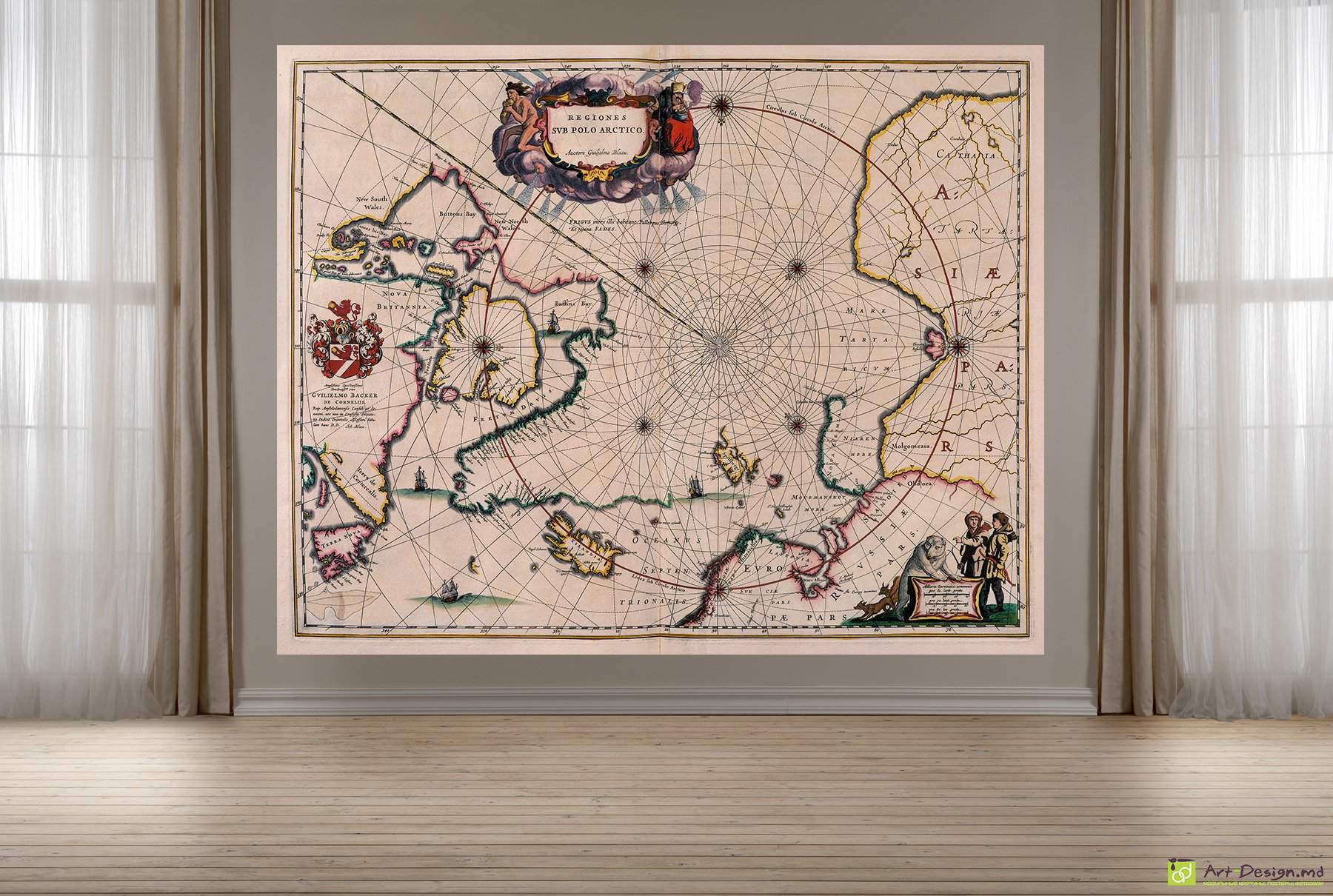 Старинная карта Арктики, Постеры для дома