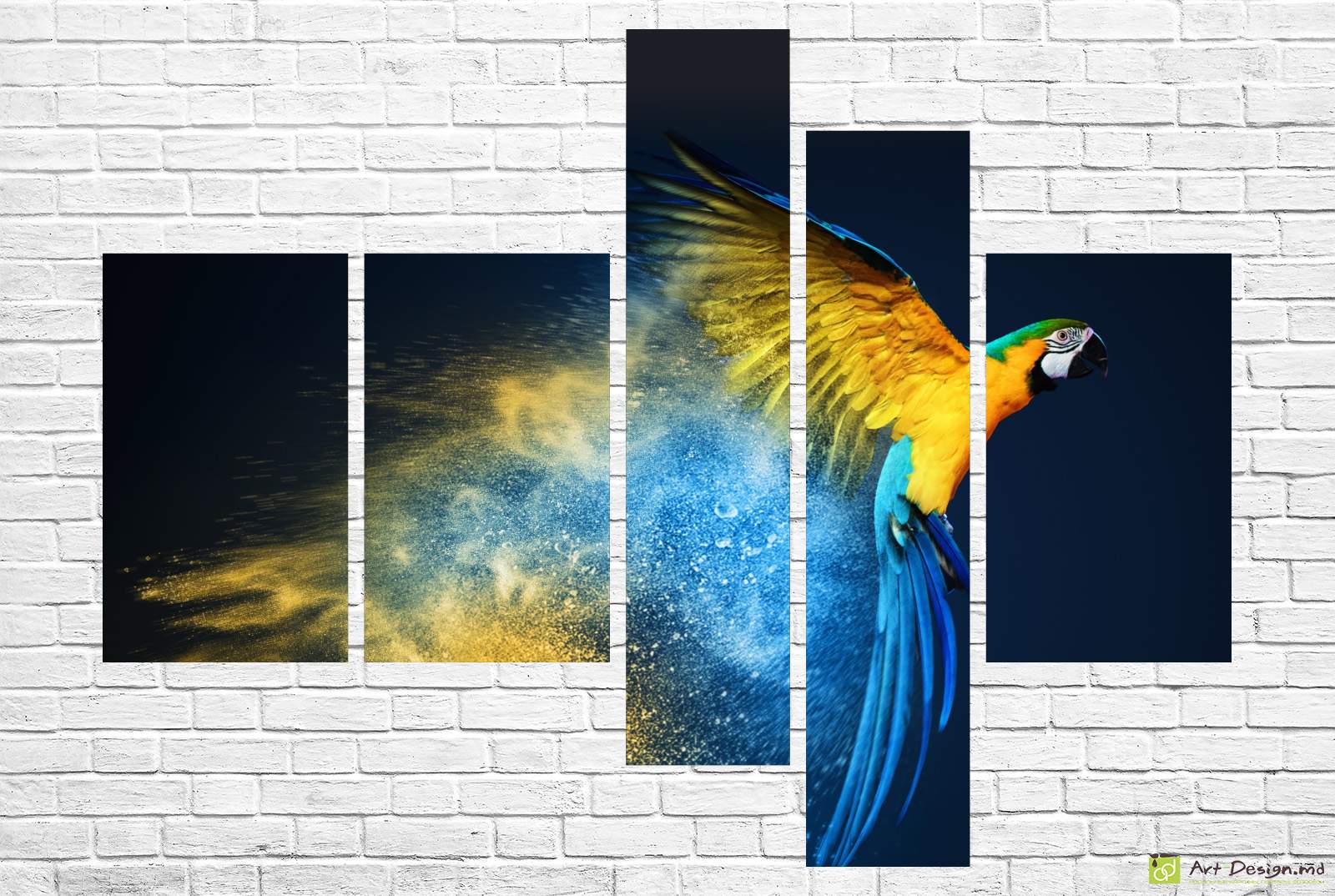 🦜 Модульная картина «Попугай в полёте»