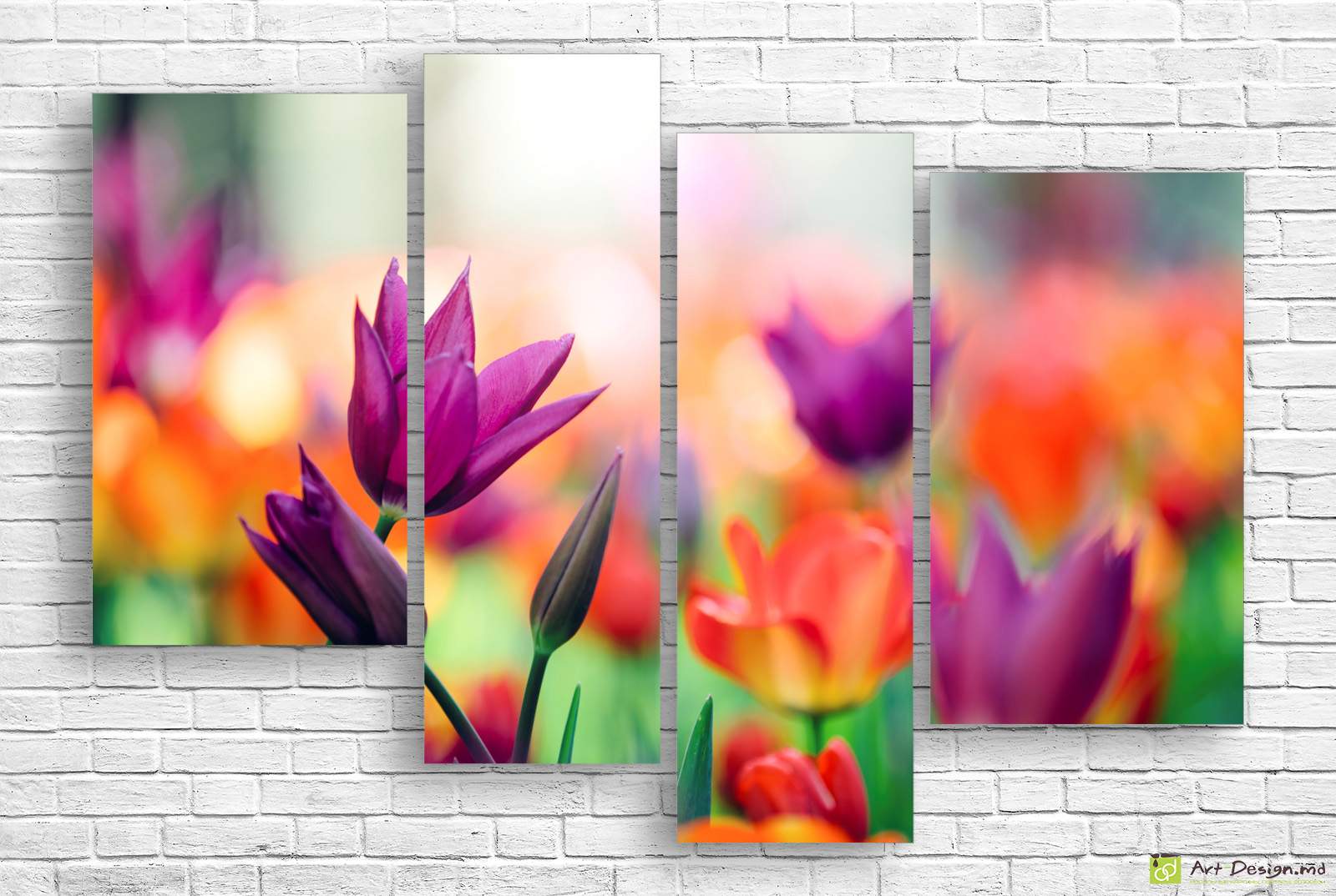 🌷 Модульная картина: Яркие тюльпаны с мягким боке