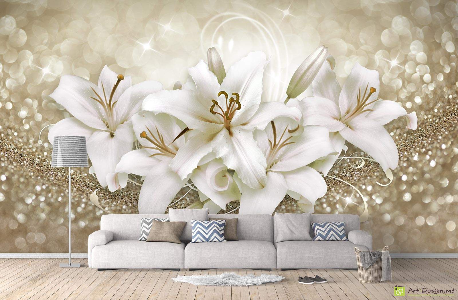 Fototapet la comanda - Flori pe fundal festiv