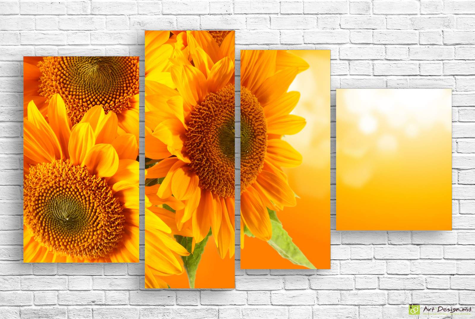 🌻 Tablou modular: Floarea-soarelui strălucitoare în lumină