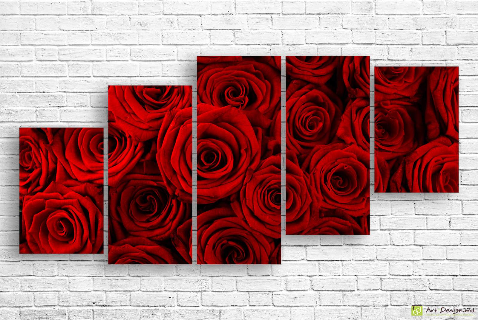 🌹 Tablou modular: Trandafiri roșii bogati pentru casă