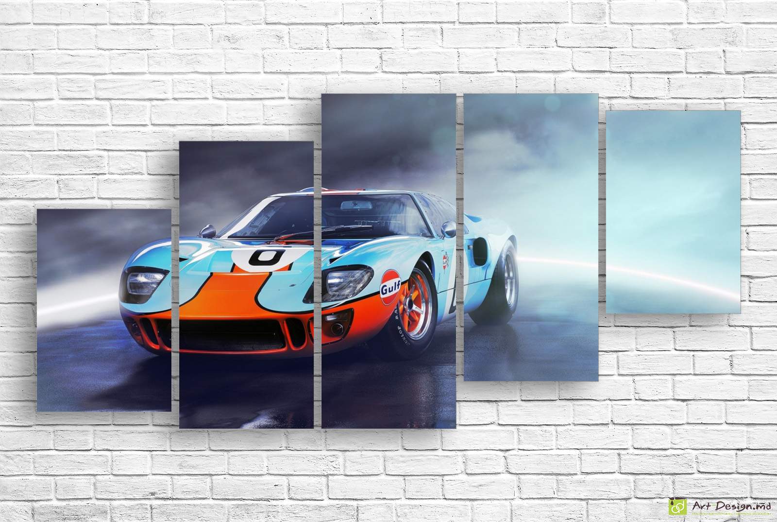 Модульная картина - Синяя гоночная