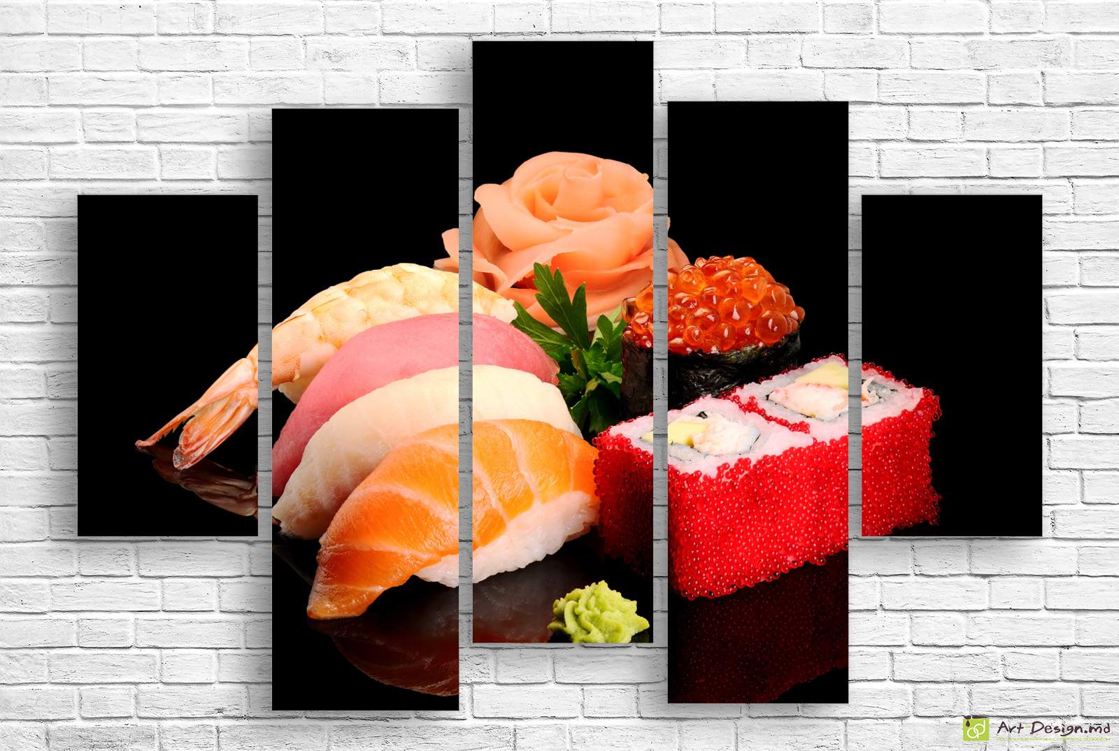 Модульная картина - Креветки и суши