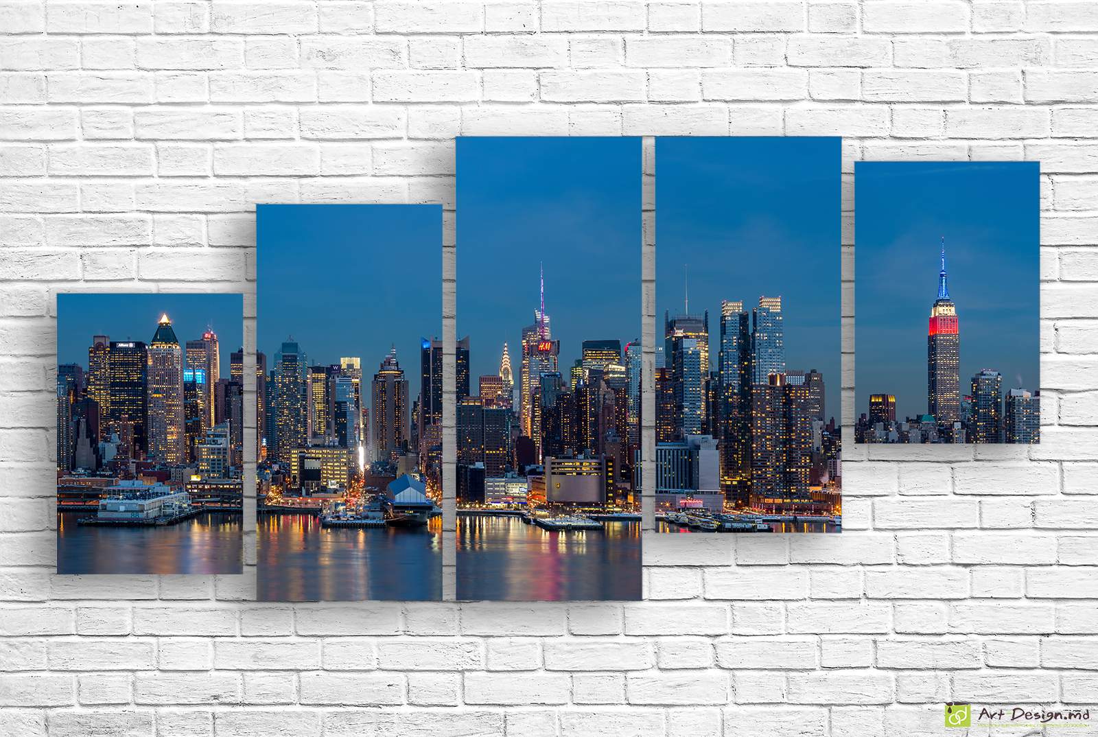 🏙️ Tablou modular New York seara și Empire State