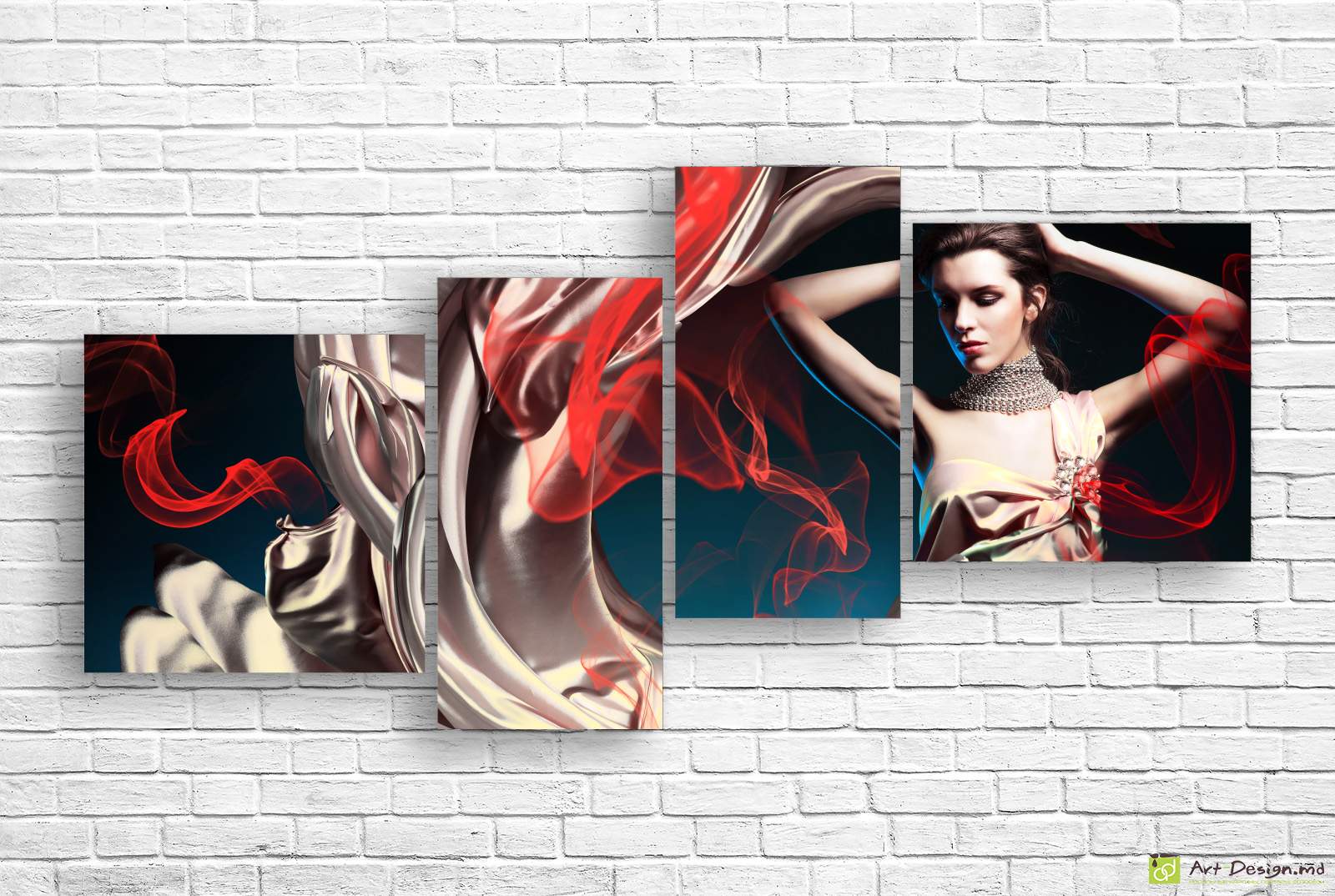 🔥 Tablou modular Matase si flacari in chip feminin