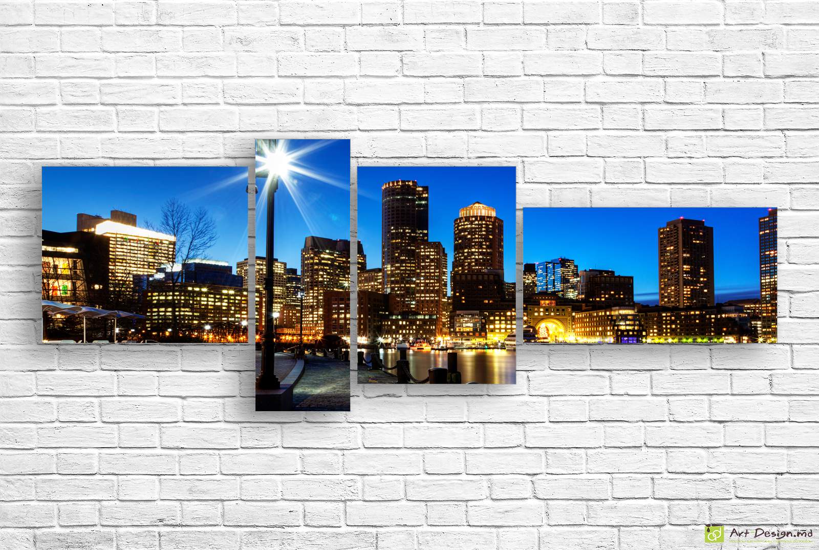 🌃 Tablou modular „Luminile orașului seara”