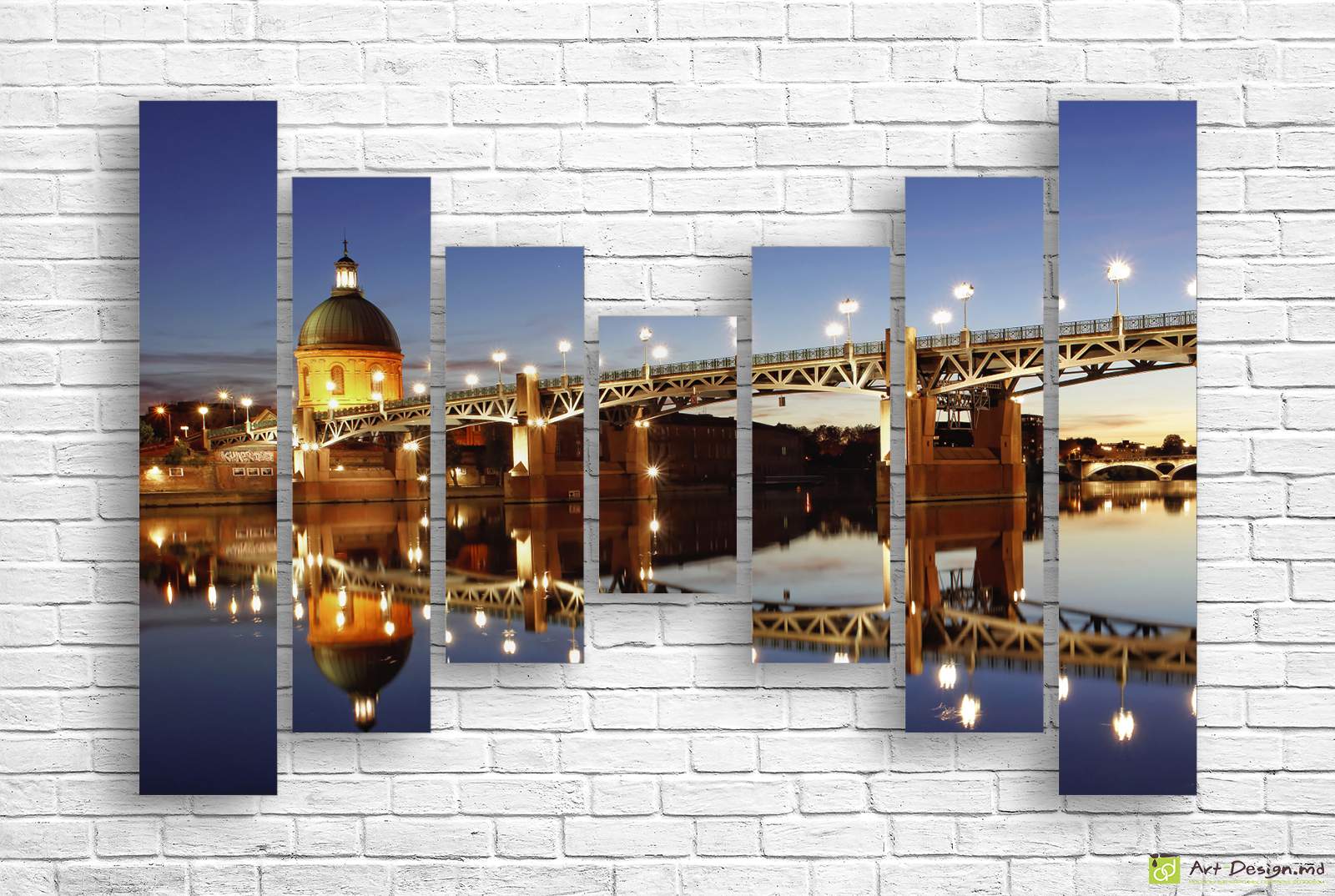 🌉 Tablou modular „Podul în amurg”