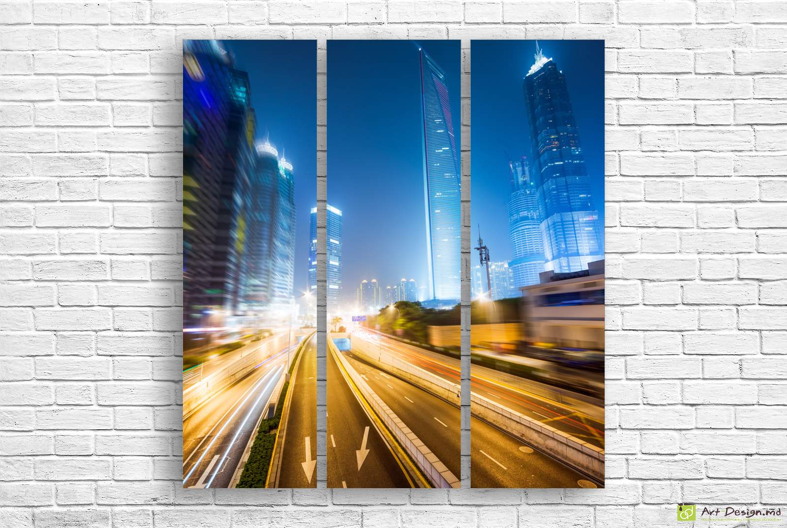 ✨ Модульная картина «Скорость ночного мегаполиса»