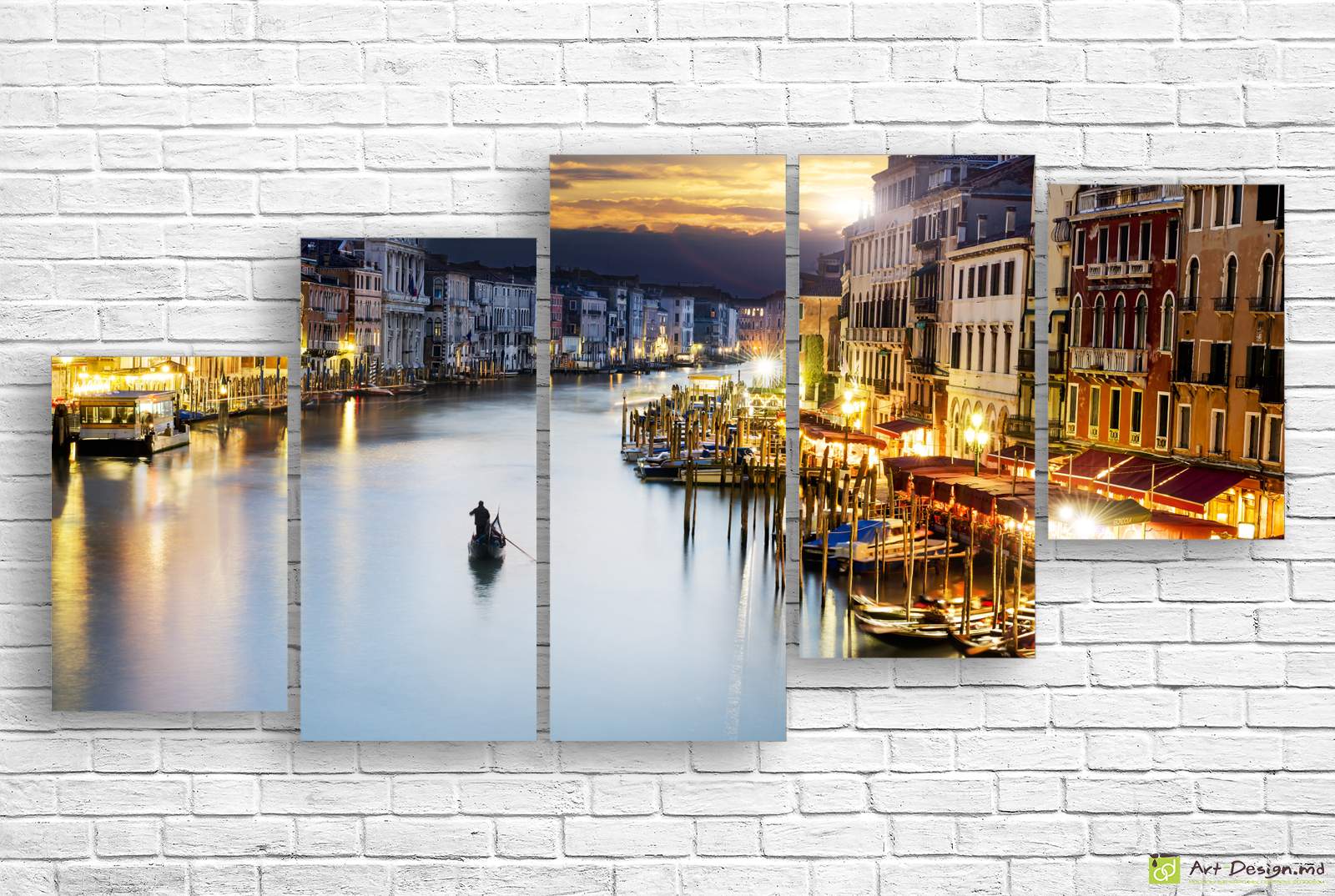 🛶 Tablou modular Veneția: Canal Grande seara