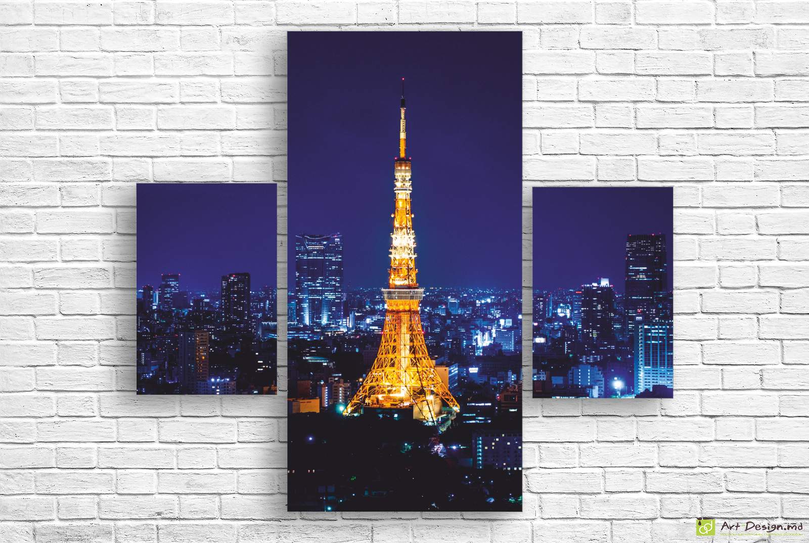 🗼 Tablou modular „Turnul Tokyo noaptea”