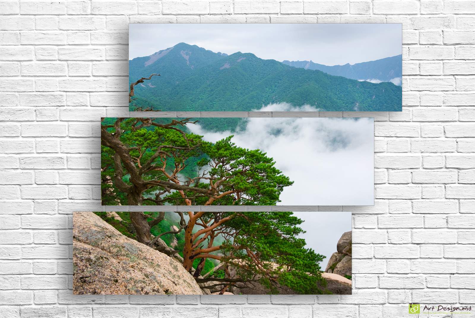 🌄 Модульная картина Одинокое дерево на фоне облачных гор
