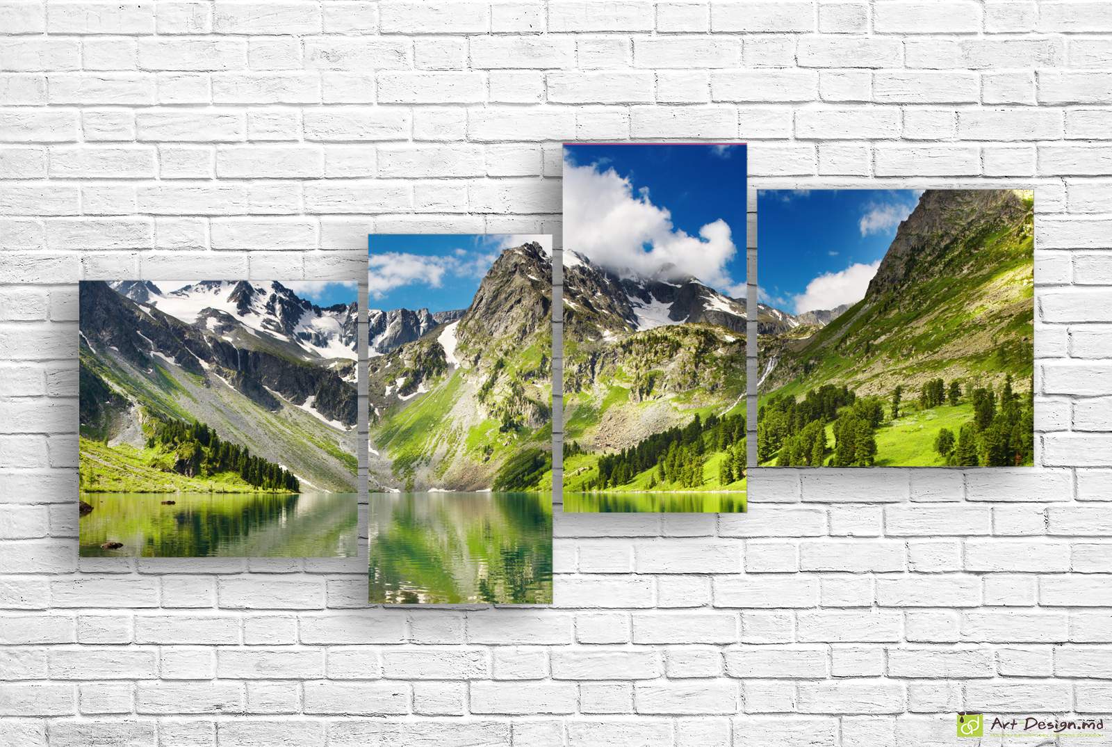 🏔️ Tablou modular Lac montan oglindit