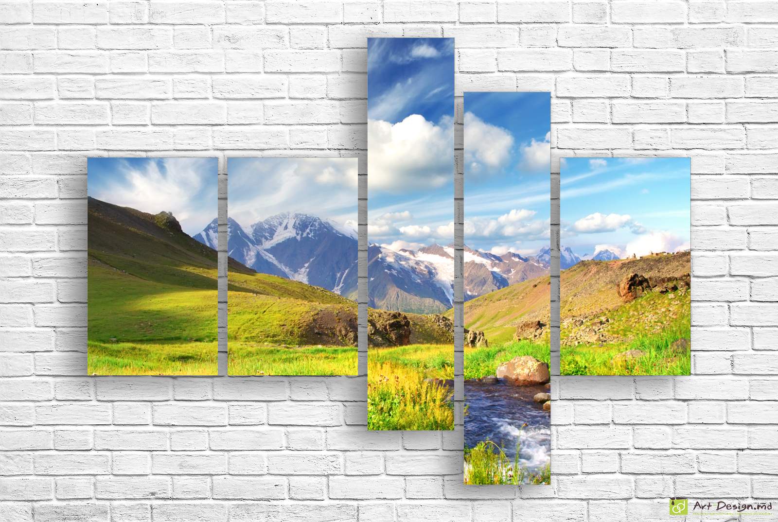 🏔️ Tablou modular Șoapta pârâului în munți  pe pânză