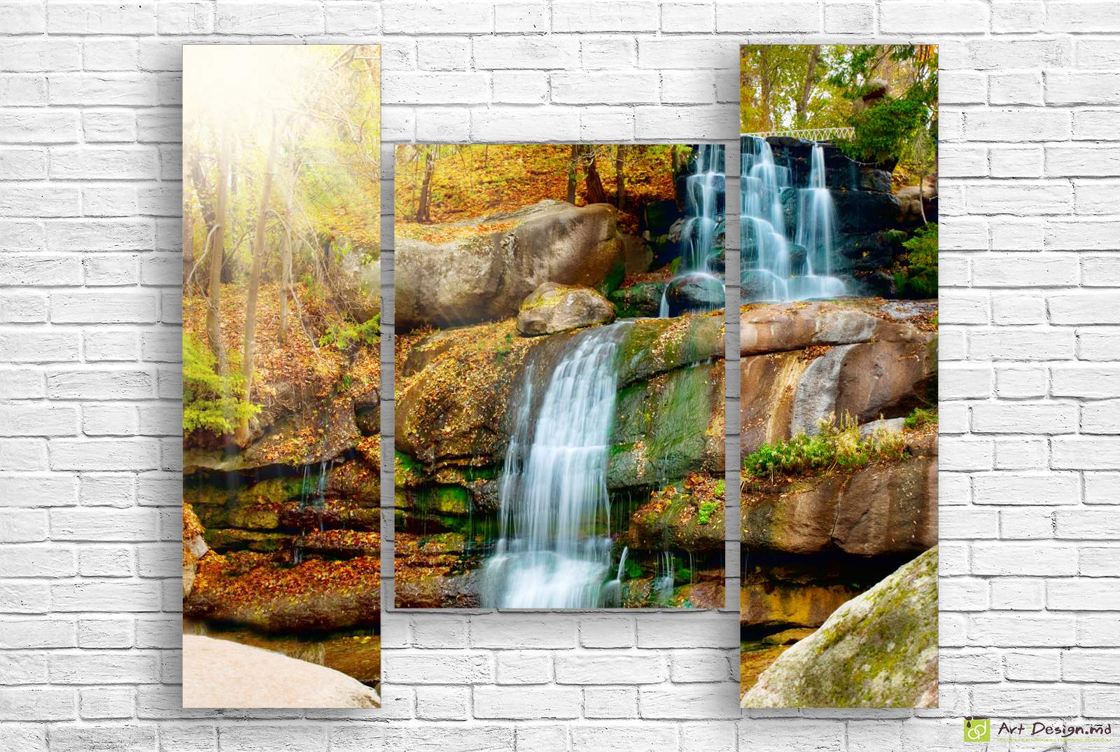 🌊 Модульная картина Живописный лесной водопад в Софиевке