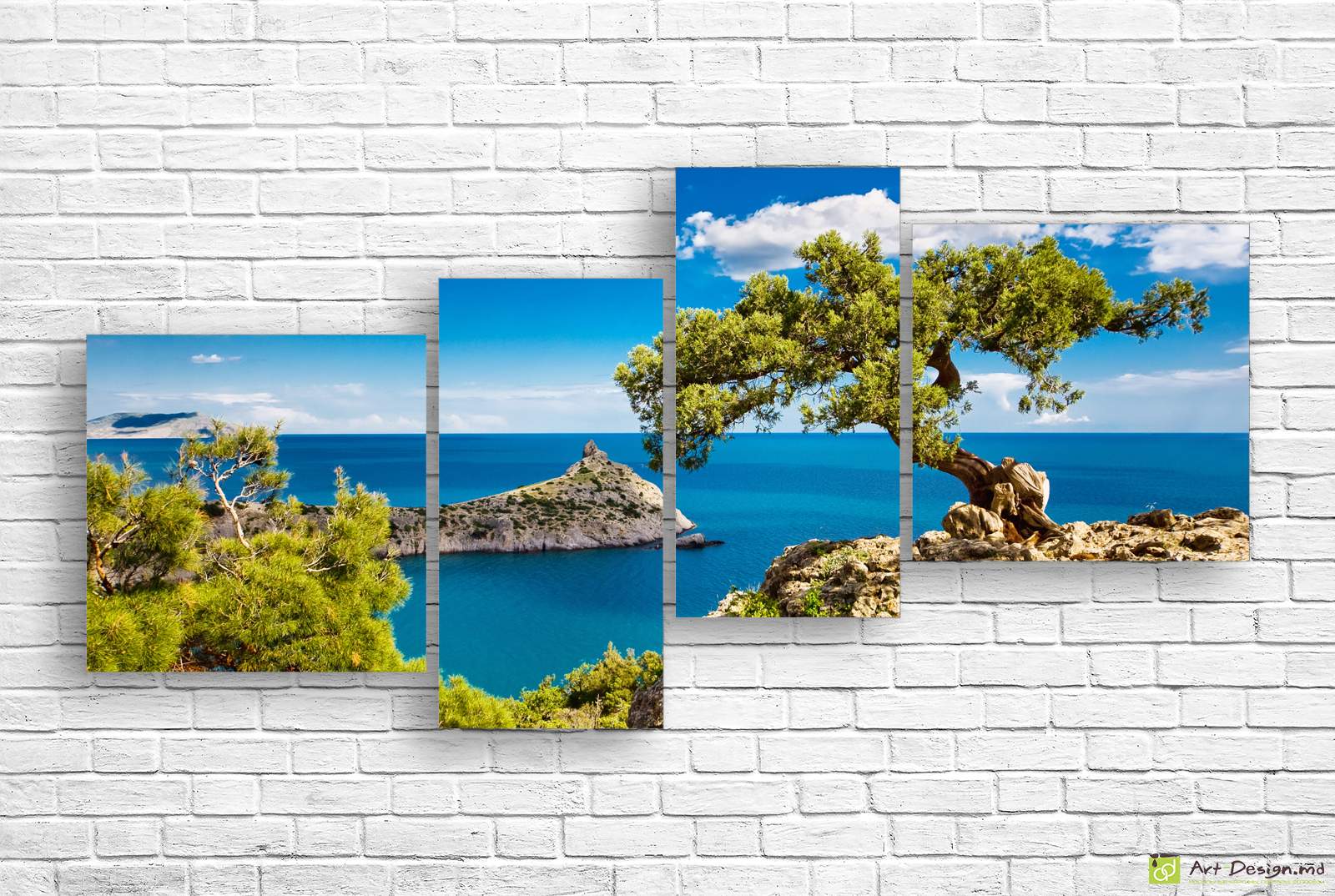 🌊 Модульная картина Лазурное побережье с реликтовым деревом
