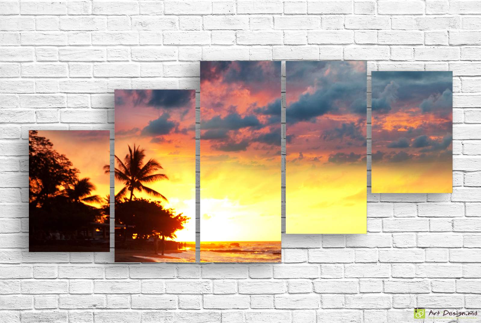 🌴 Модульная картина «Тропический закат»