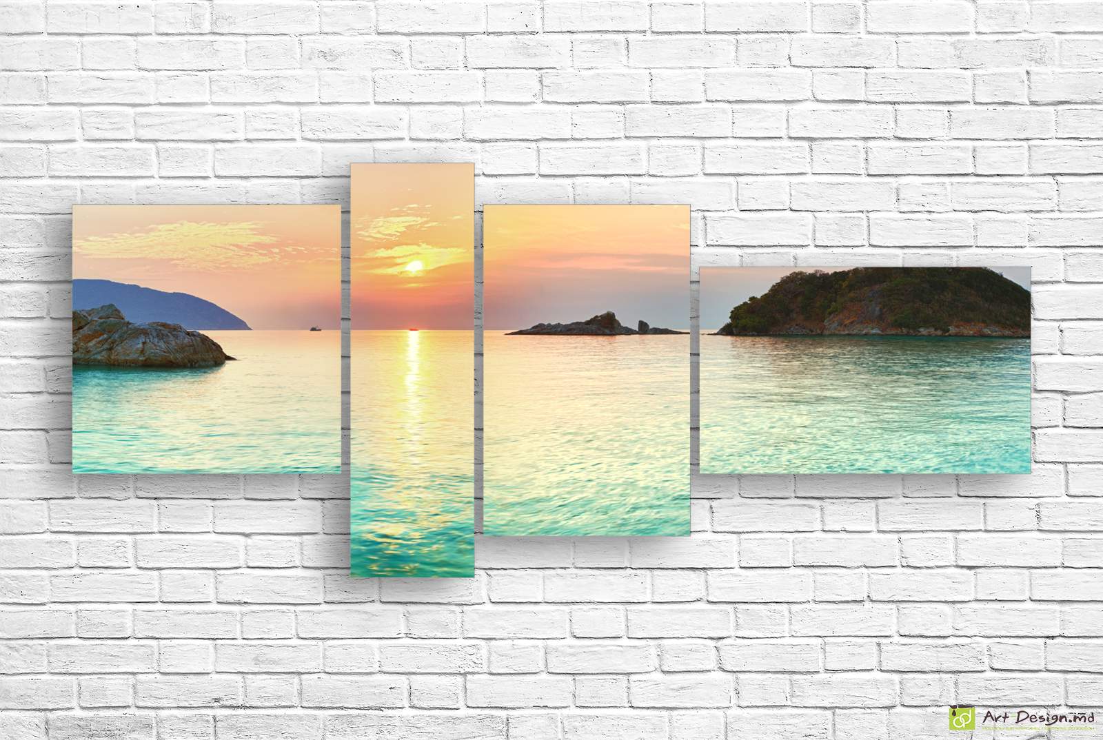 🌅 Tablou modular Insula in razele soarelui de dimineata