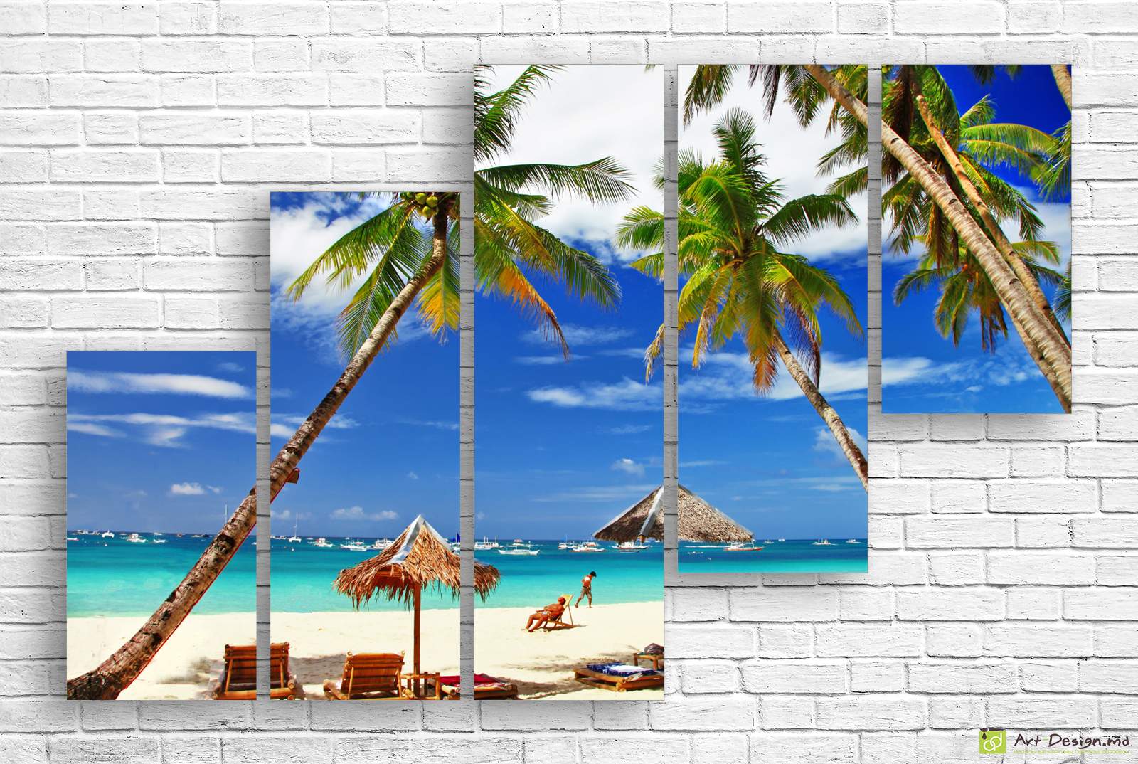 🏝️ Модульная картина «Морской пляж» на холсте