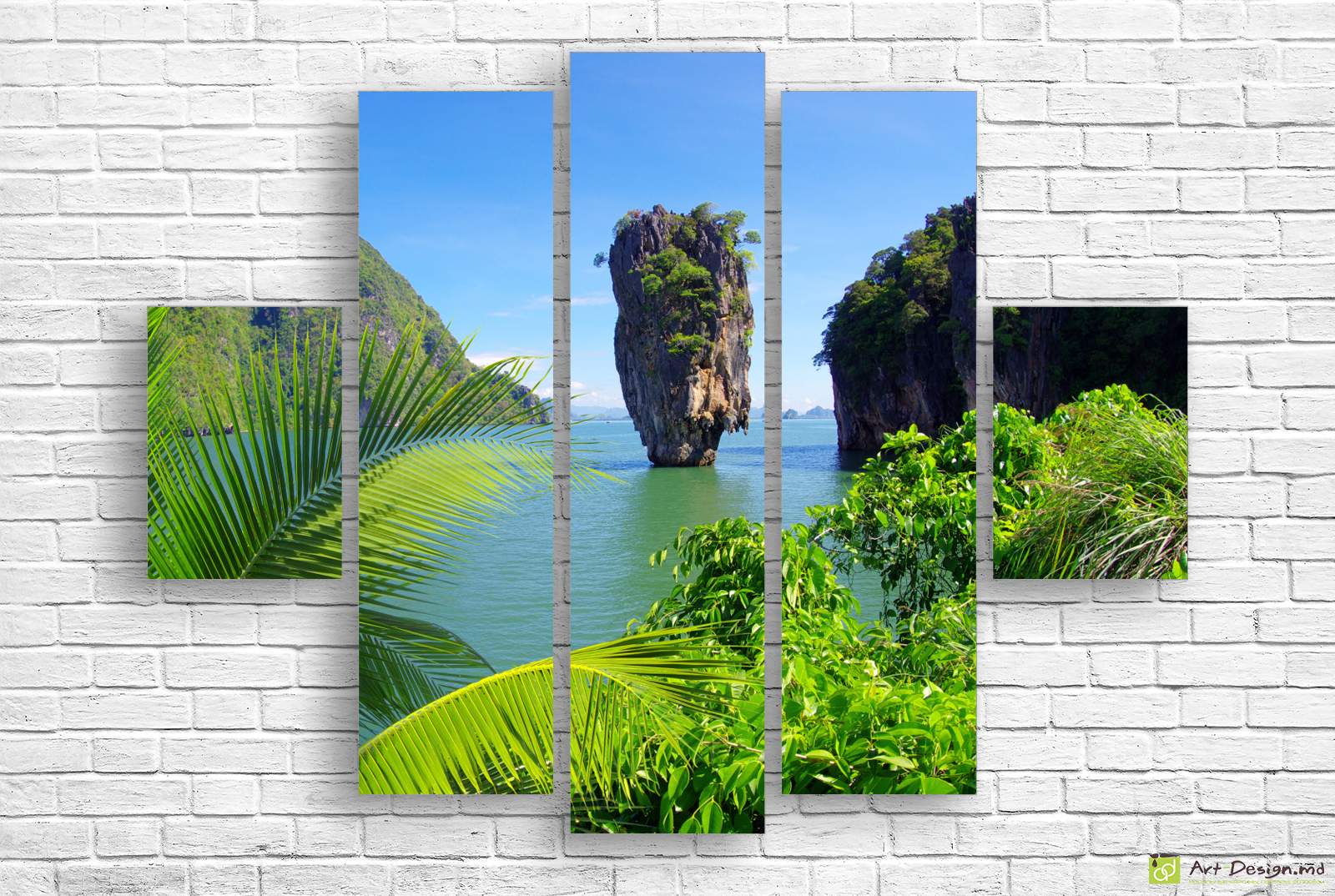 🌴 Tablou modular Stancile gigant in laguna turcoaz