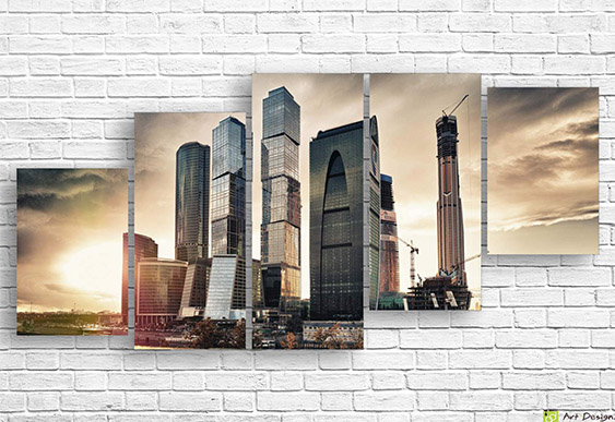 🏙️ Tablou modular Moscova City: Turnuri de sticlă