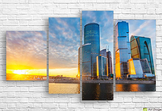 🌇 Tablou modular „Oraș modern la apus”