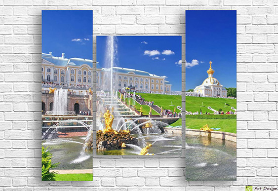 ⛲ Tablou modular: Peterhof și Marea Cascadă