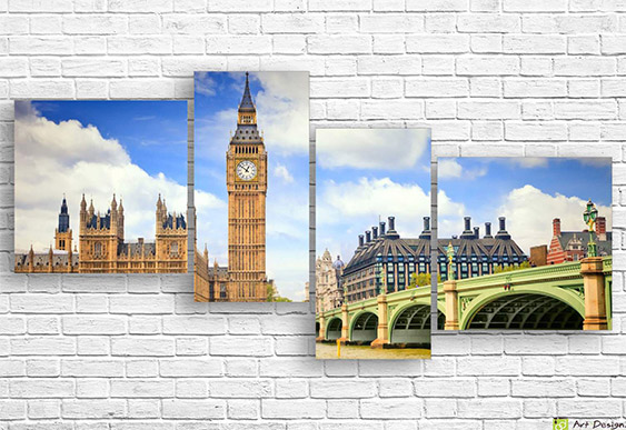 🇬🇧 Tablou modular: Big Ben și Westminster