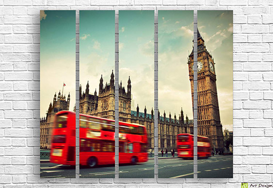 🚌 Tablou modular Londra autobuz roșu