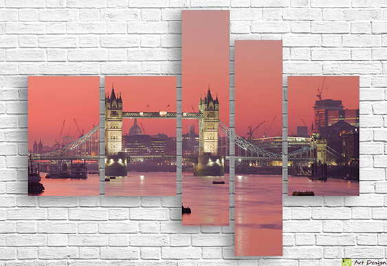 🏙️ Черно-белая модульная картина: Ночной Брисбен