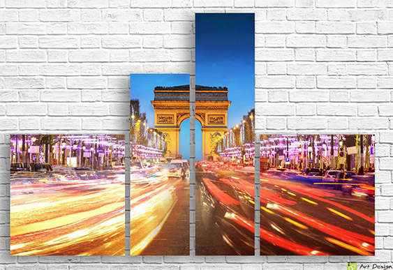 🇫🇷 Tablou modular: Arcul de Triumf în lumini