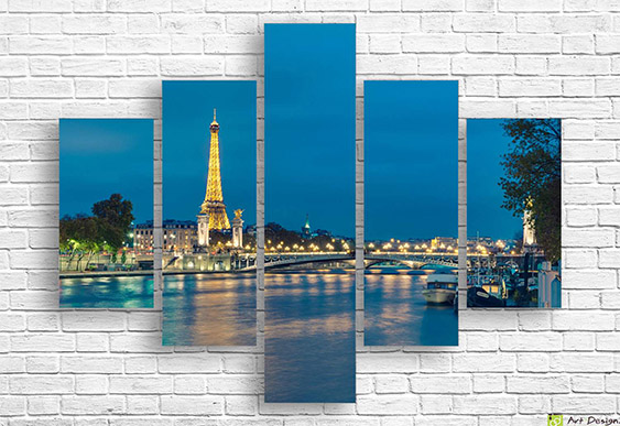 🗼 Tablou modular „Paris la amurg”