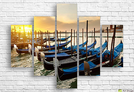 🚤 Tablou modular „Gondolele Veneției”