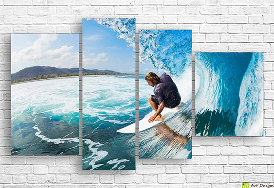 🏄 Модульная картина «Сёрфинг на волне»