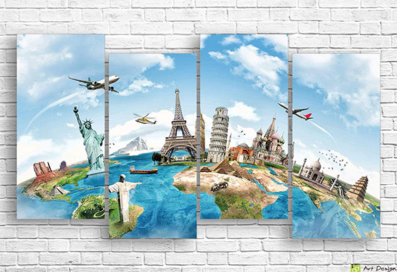 🌍 Модульная картина «Вокруг света»