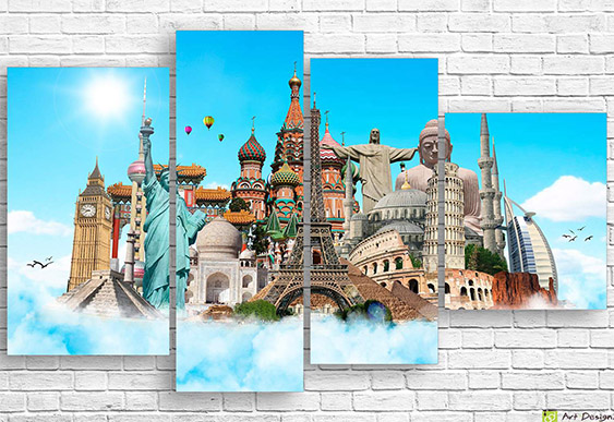 🌍 Модульная картина «Символы мира»