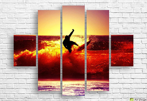 🏂 Tablou modular Snowboarder in vartejul de zapada