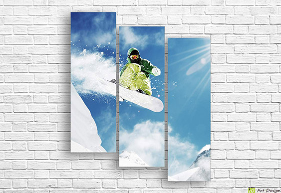 🏂 Tablou modular Snowboarder in vartejul de zapada