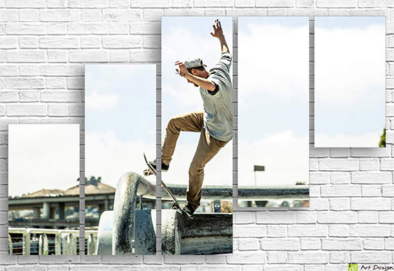 🛹 Tablou modular „Skateboard în săritură”