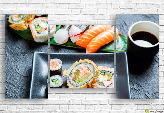 Tablou multicanvas - Cafea neagră și boabe de cafea