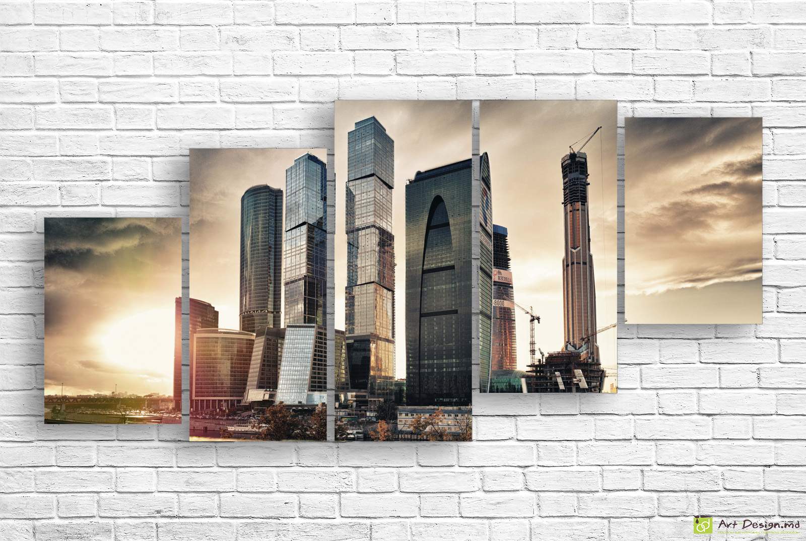 🏙️ Tablou modular Moscova City: Turnuri de sticlă