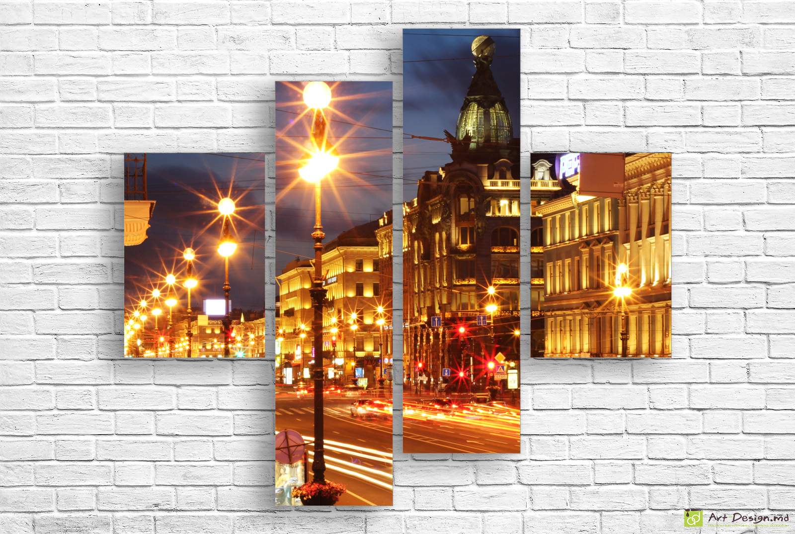 🌃 Tablou modular „Felinale nocturne ale orașului”