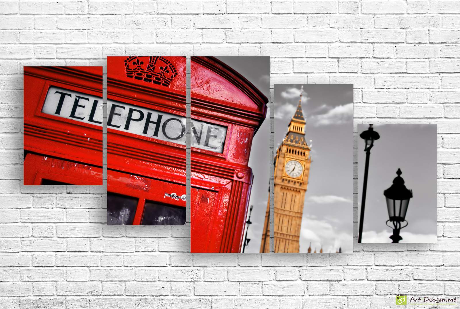 📞 Tablou modular „Londra. Cabina telefonică”