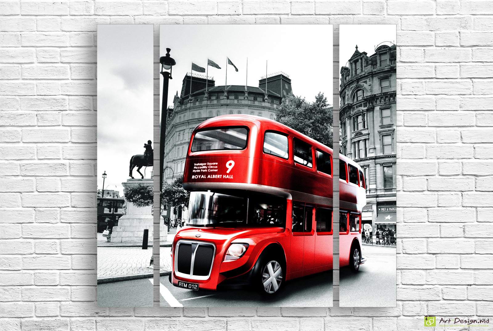 🇬🇧 Tablou modular: Autobuzul roșu din Londra