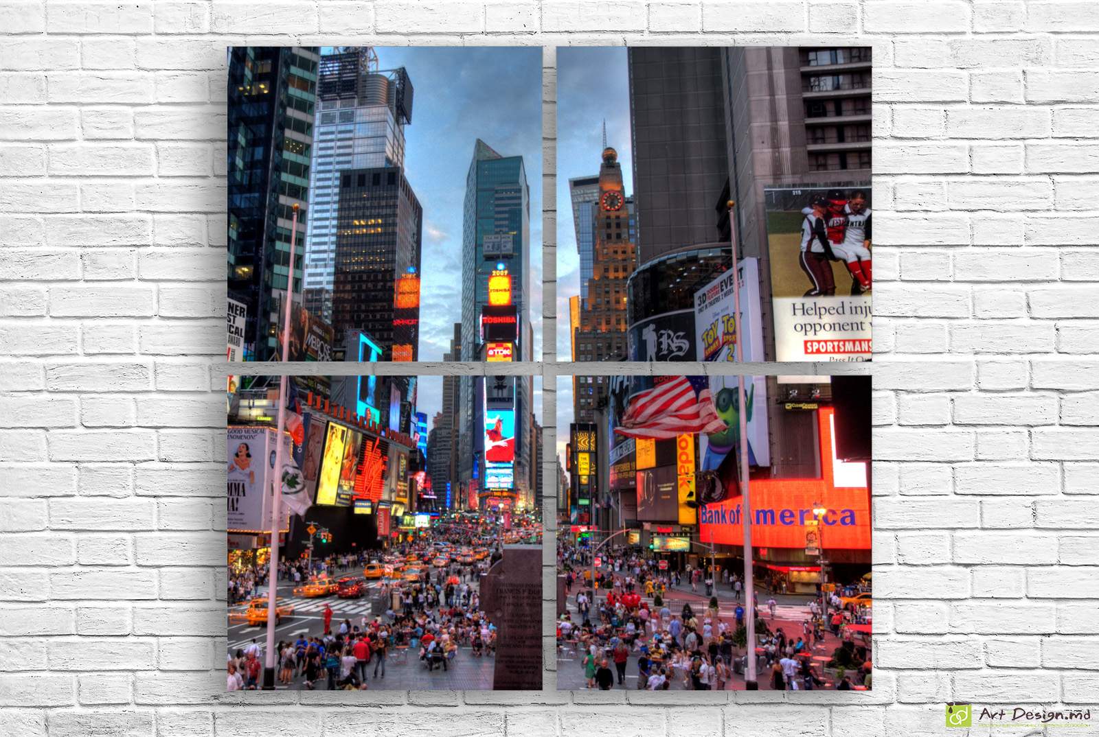 🗽 Модульная картина: Таймс-сквер Нью-Йорк
